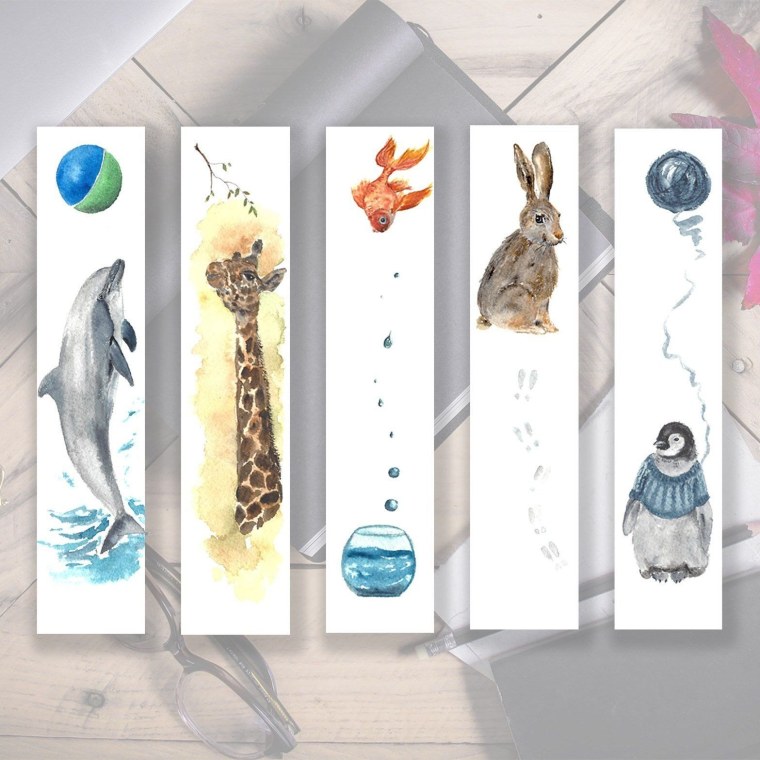 Книжные закладки акварелью