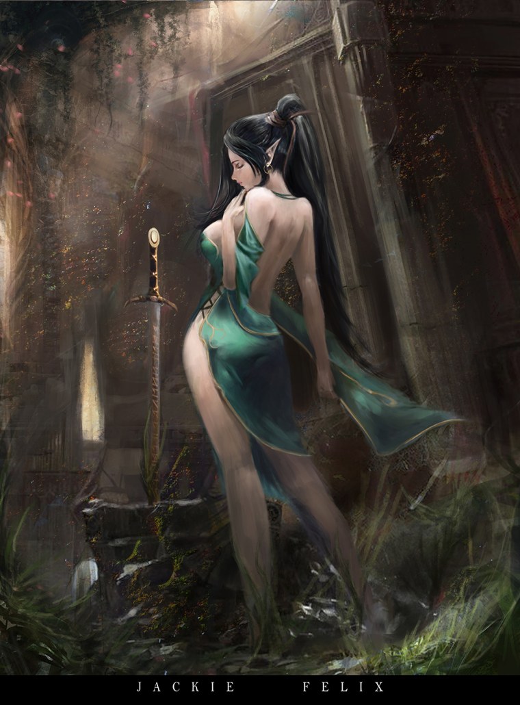 Девушка в платье фэнтези