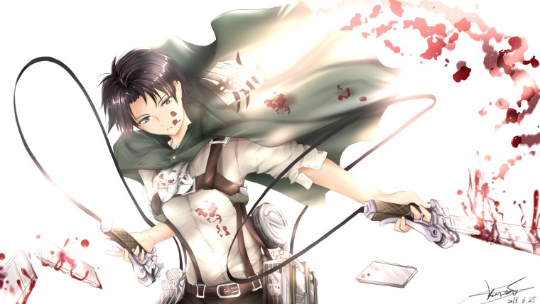 Аниме атака титанов Леви