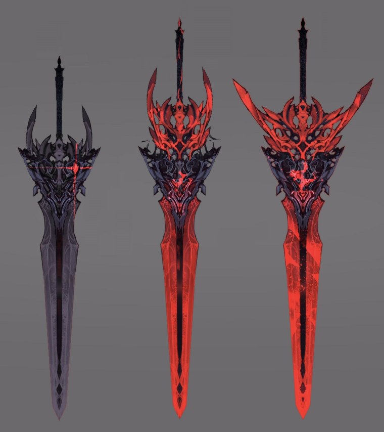 Демонический двуручный меч арт
