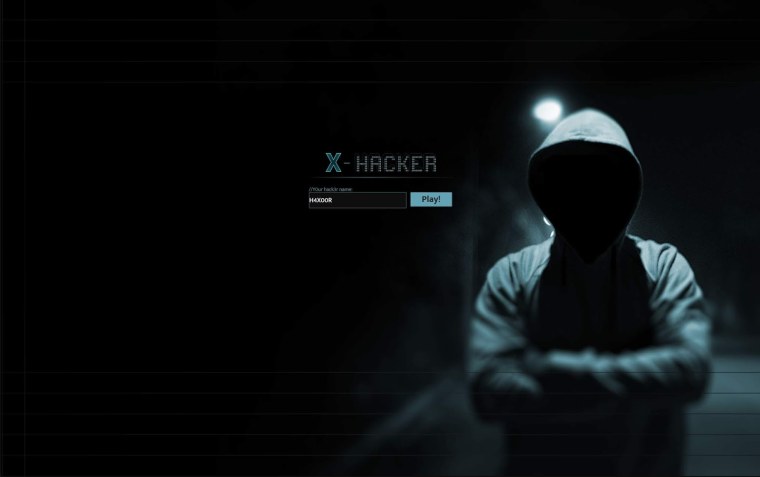 Чувак хакер на темном фоне