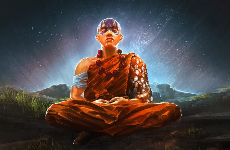 Девушка медитирует