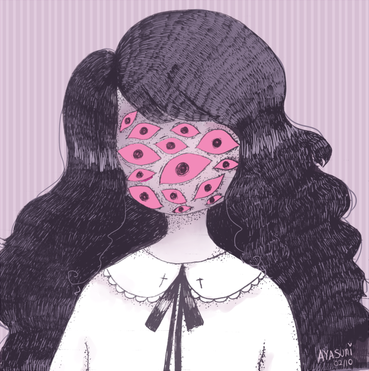 Аниме с надписью на лице