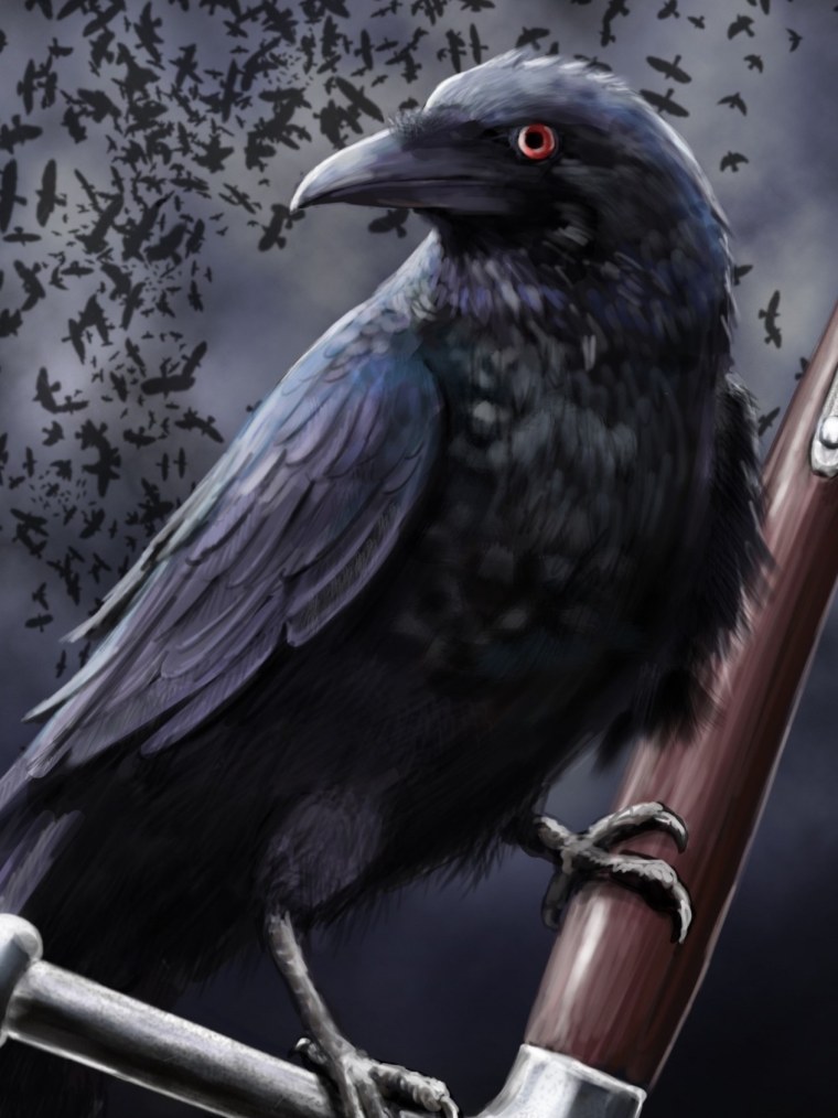Ворона с красными глазами