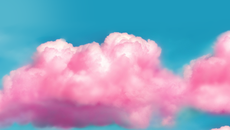 Пушистые розовые облака