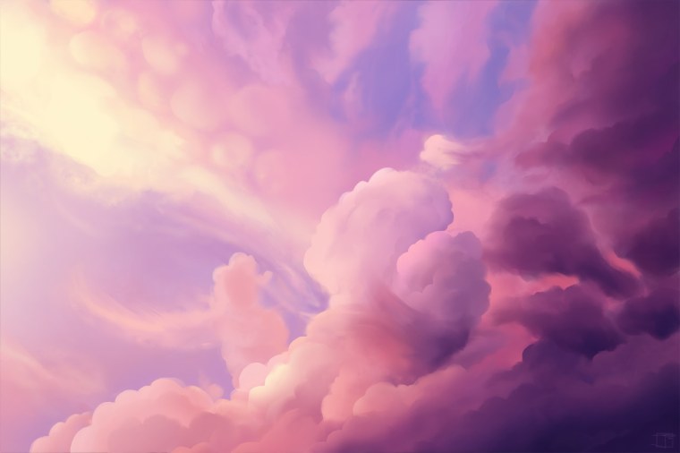 Светло розовые облака