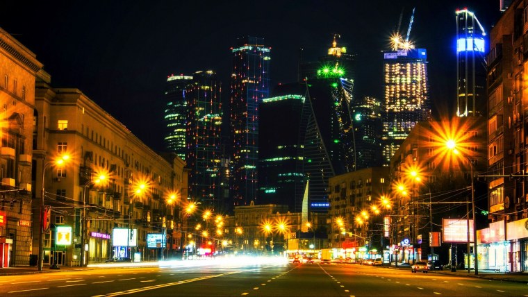 Ночная Москва новый Арбат