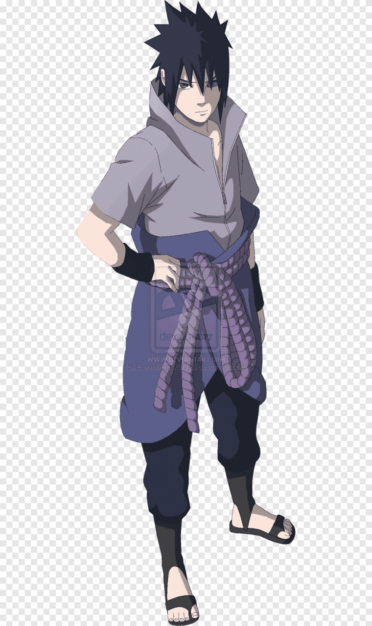 Саске Учиха на белом фоне