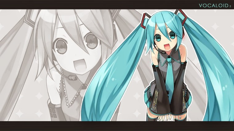 Аниме Мику с табличкой