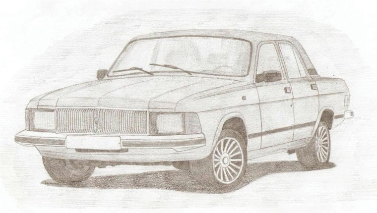 Волга 3102 карандашом