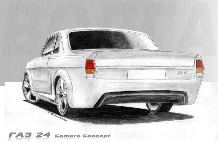 ГАЗ 24 карандашом