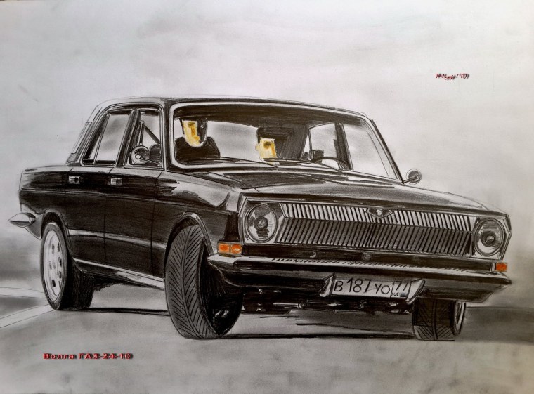 Волга 21 сбоку эскиз