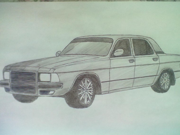Волга 3102 карандашом