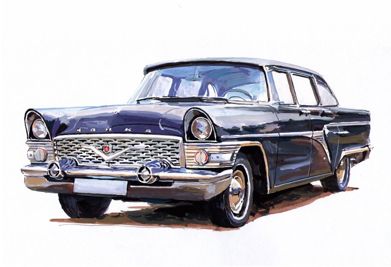 Ретро автомобили СССР Чайка