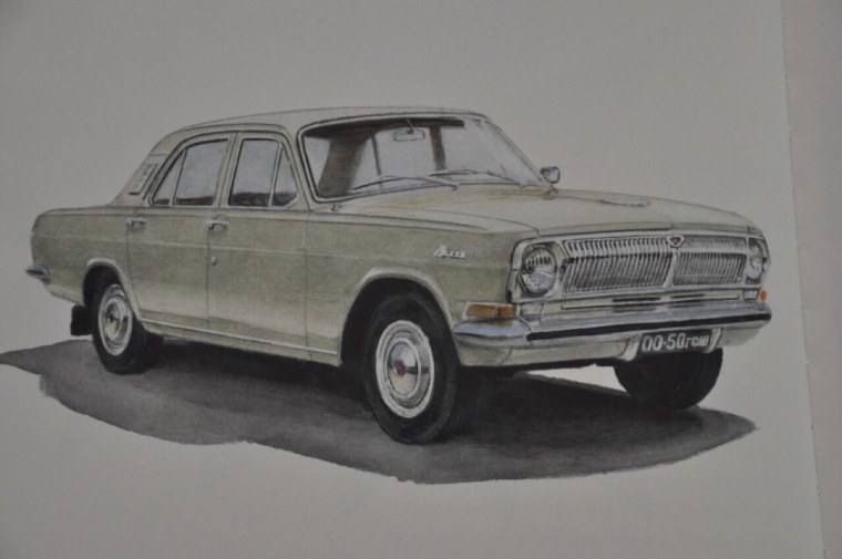Волга машина рисунок