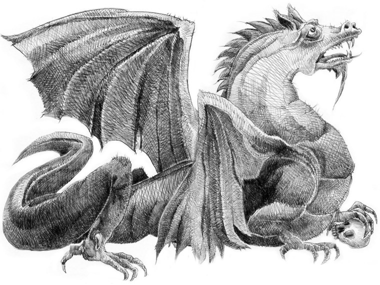 Дракон графитовый карандаш