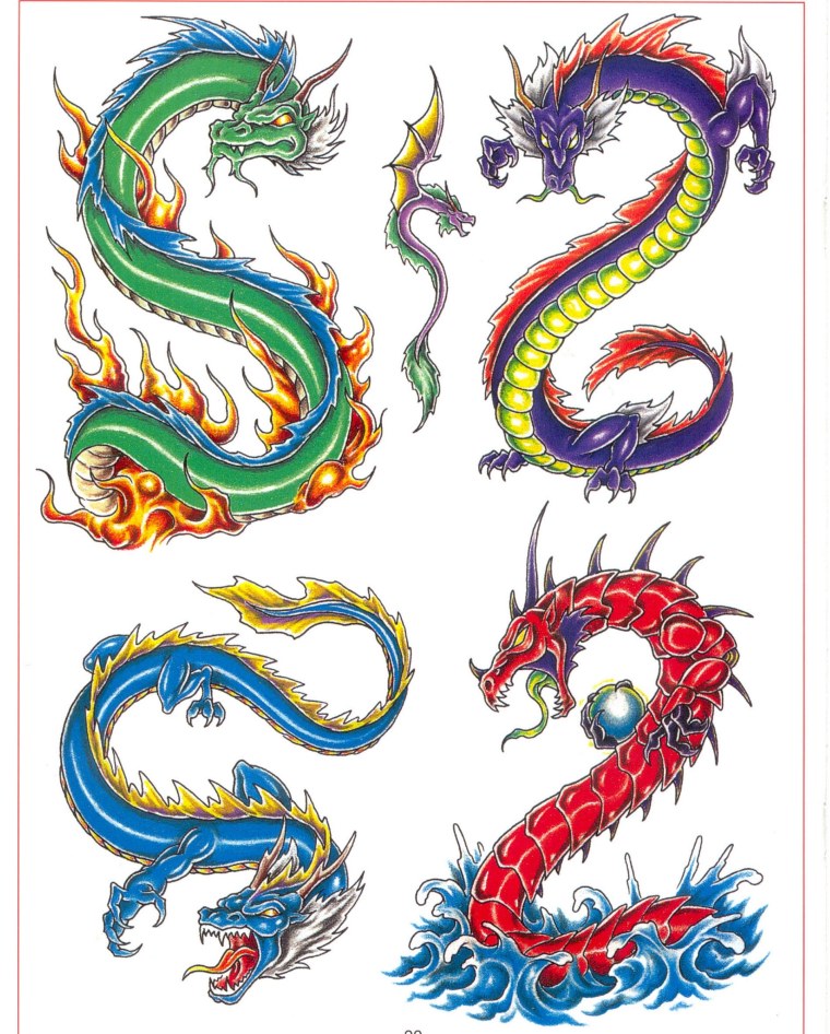 Дракон эскиз цветной