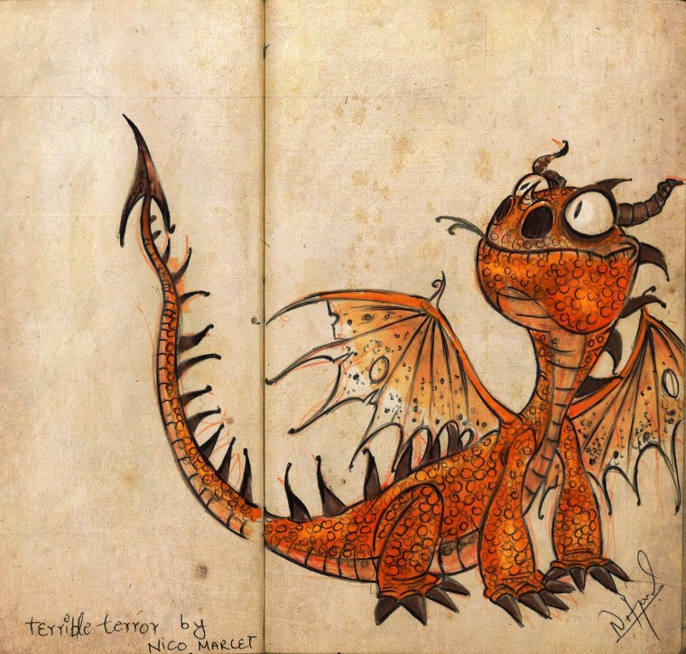 Дракончик акварель