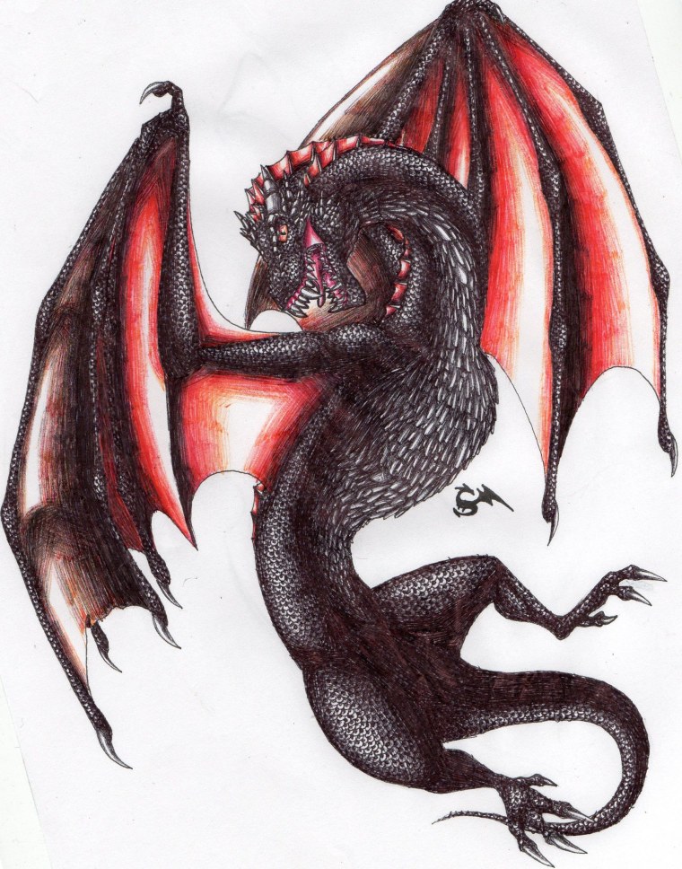 Дракон не сложный эскиз