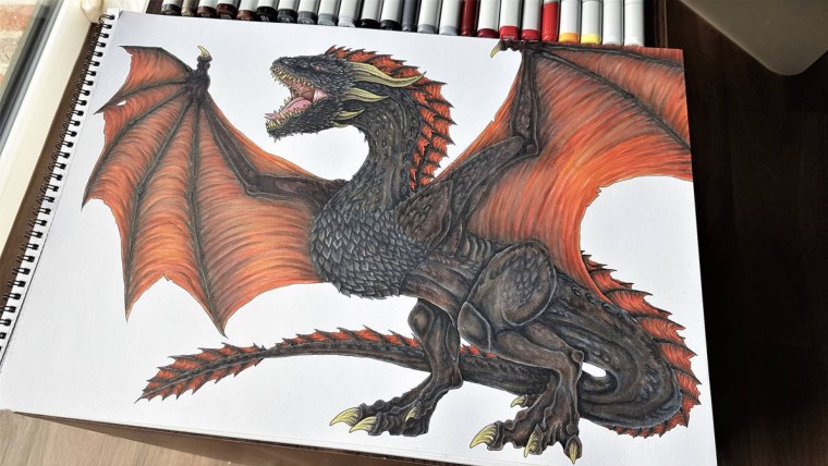 Дракон для срисовки в полный рост