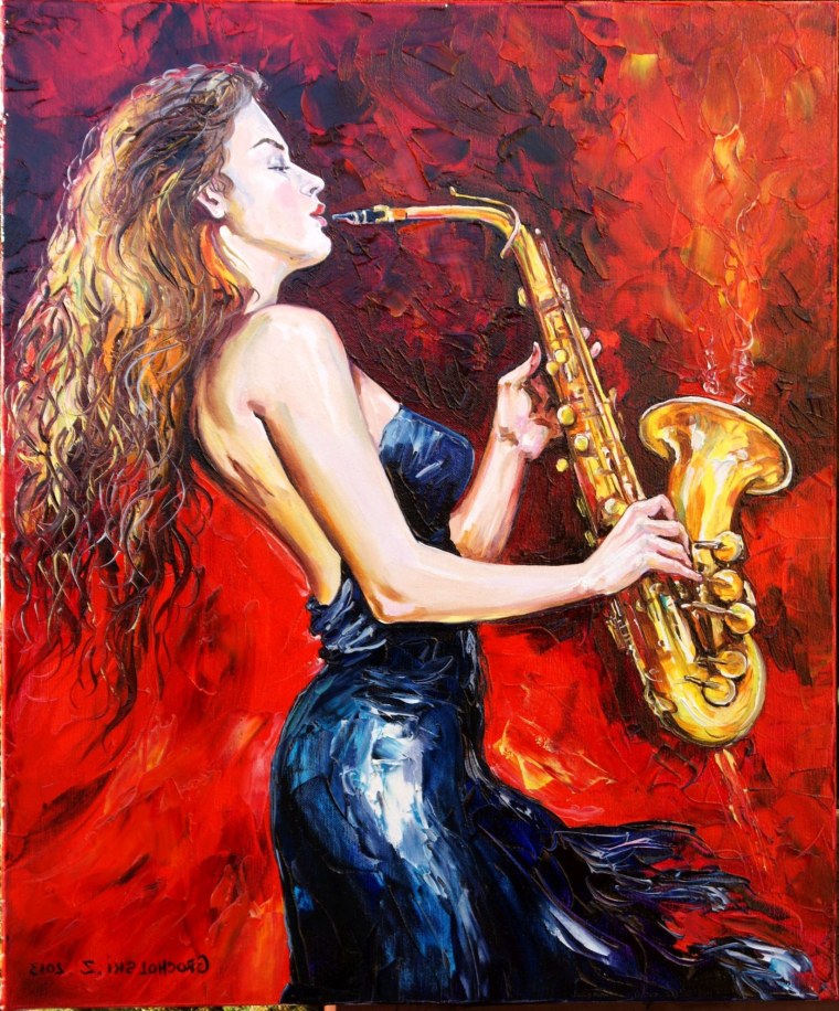Картины а. Атрошенко Андрея саксофонист
