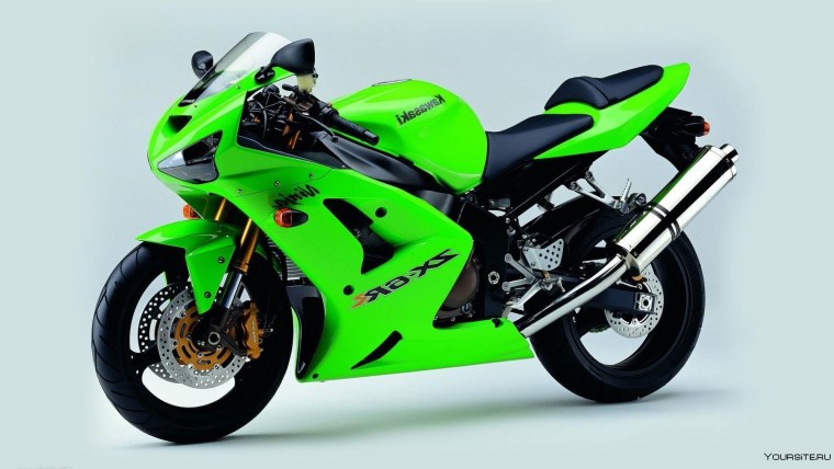 Мотоцикл Кавасаки зеленый
