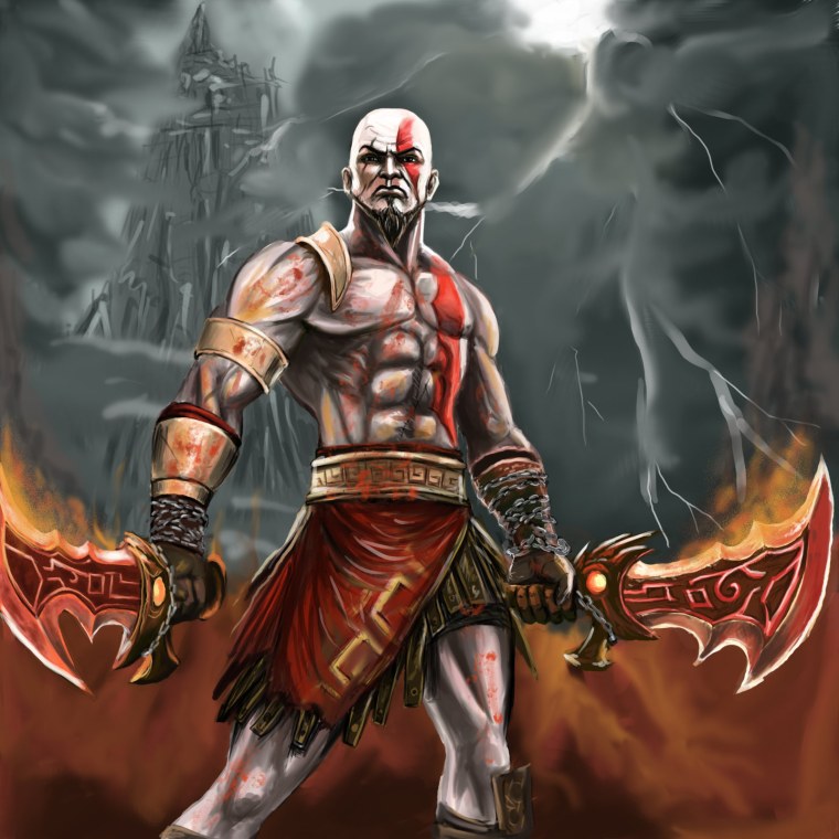 Кратос God of War арт