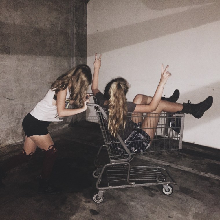 Лучшие подруги в тележке