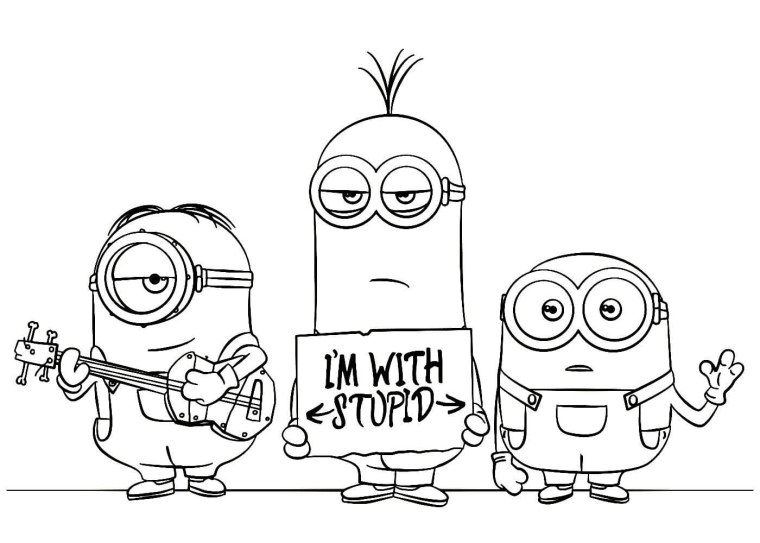 Раскраски мультики Миньоны