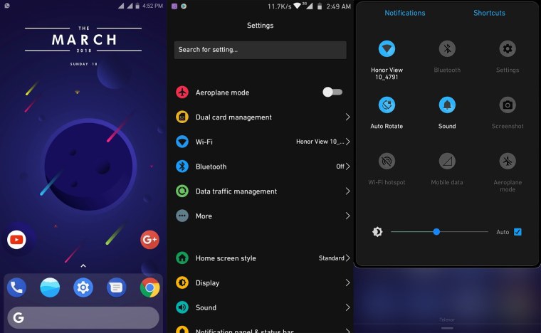 Android 10 темная тема EMUI