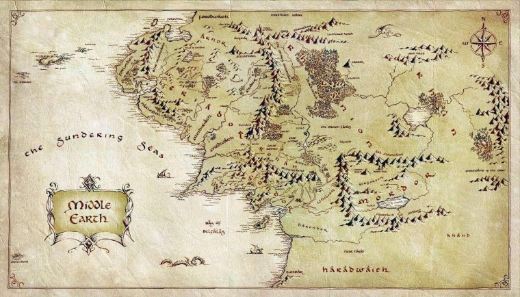 Карта Средиземья Толкиена
