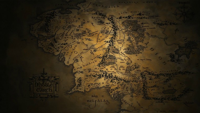 Карта Средиземья во Властелине колец