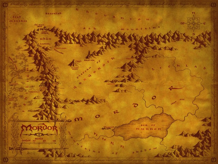 Средиземье Мордор карта
