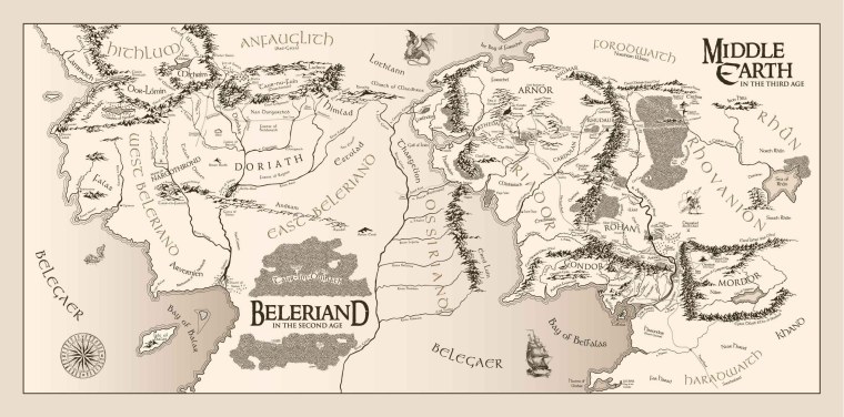 Джон Рональд Руэл Толкин карта Средиземья