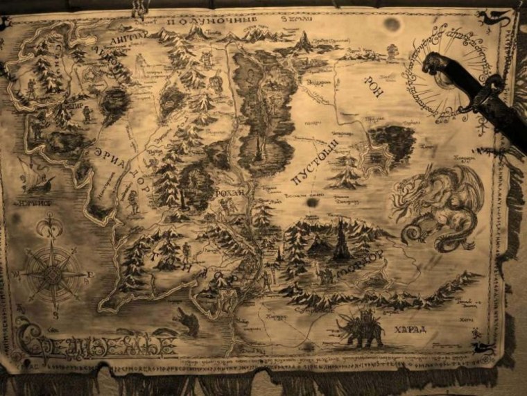 Карта Средиземья Властелин колец