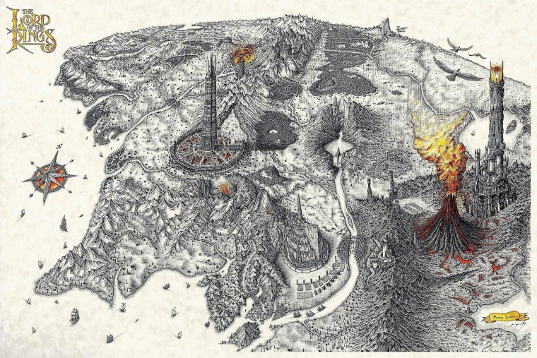 Карта Средиземья Толкиена