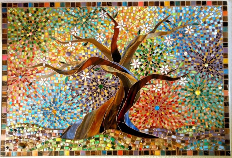 Мозаичное панно дерево