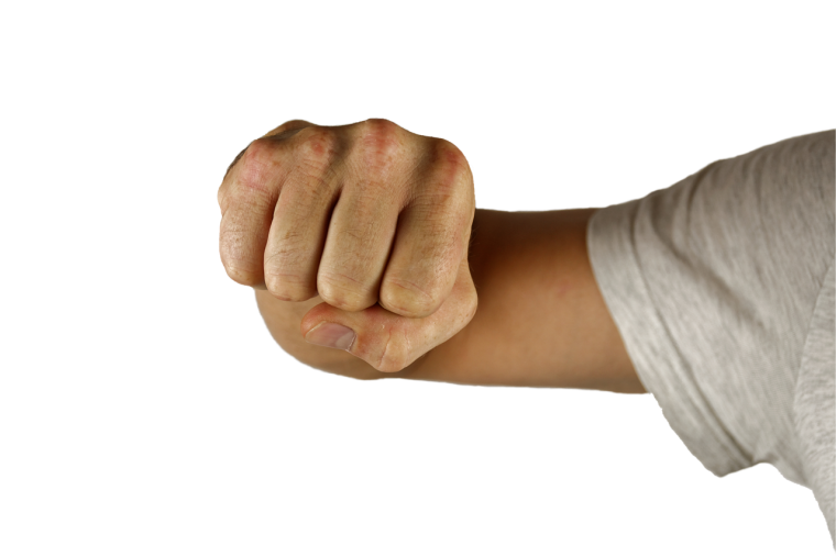 Кулак на белом фоне