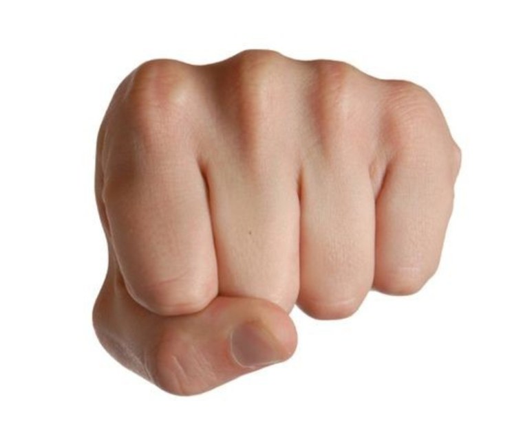 Кулак на белом фоне