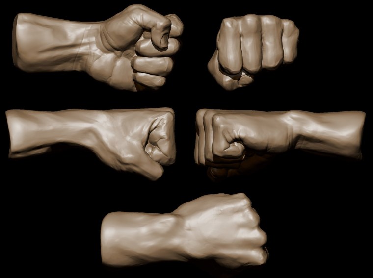 Кулак референс 3д