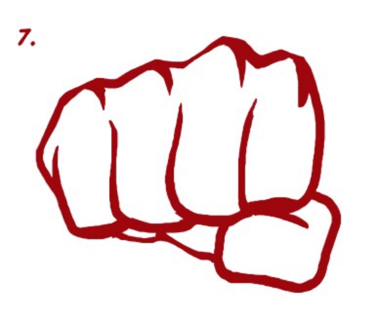 Кулак с надписью