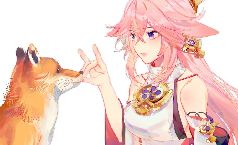 Мико Геншин лиса