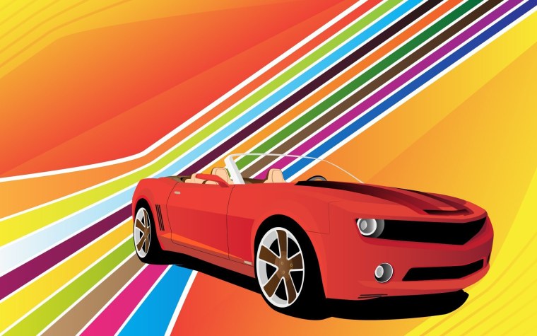 Машина на ярком фоне