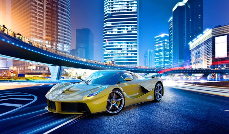 Фотообои машина в стене