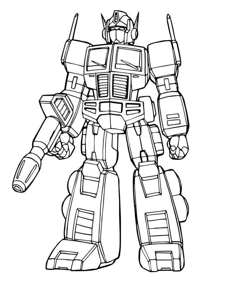 Раскраска трансформеры Оптимус Прайм