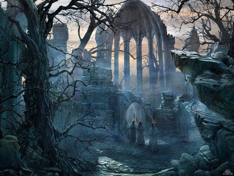 Девушка вампир на кладбище