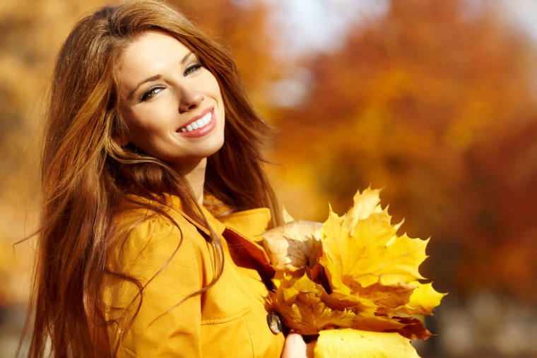 Женщина осенью