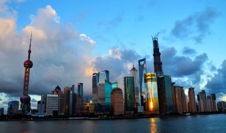 Шанхай старый город ночью