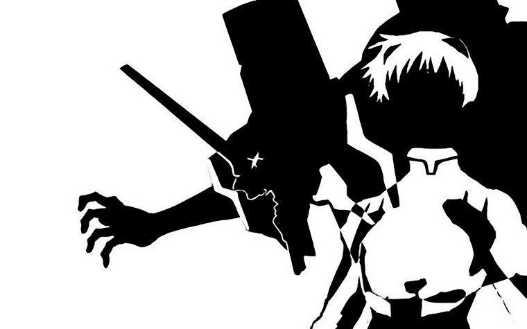 Аниме черно белые Евангелион