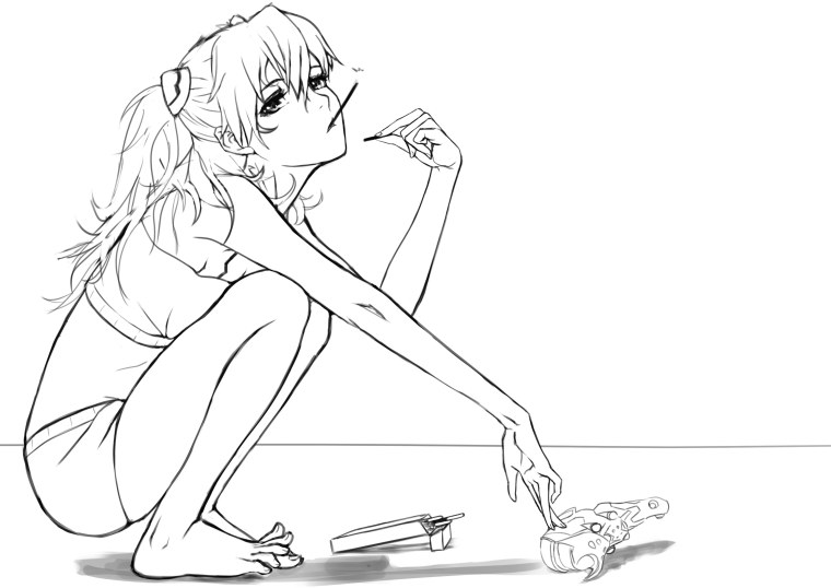 Аниме чб Евангелион